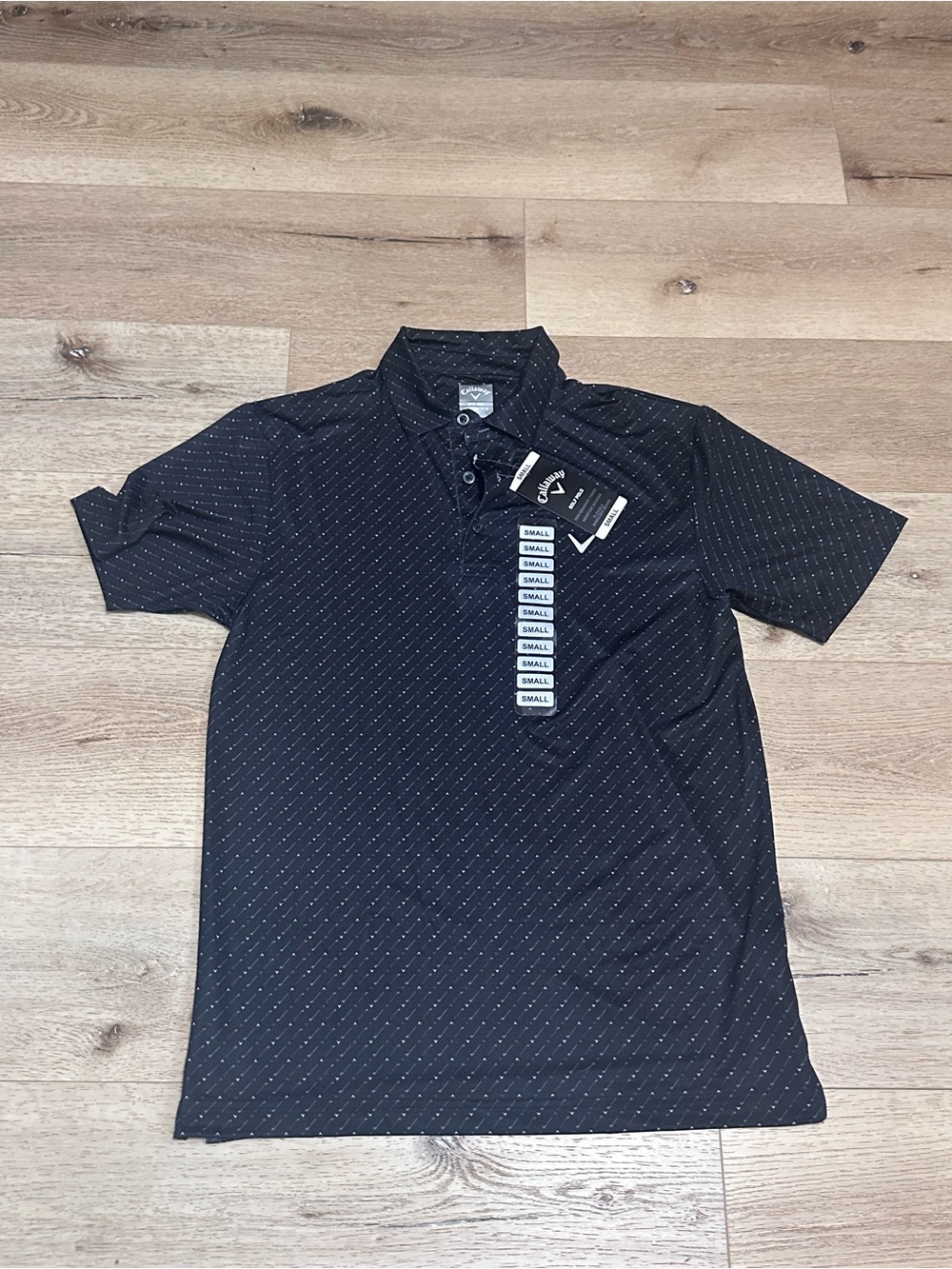 NWT- Men's Callaway Black Micro-Print Golf Shirt